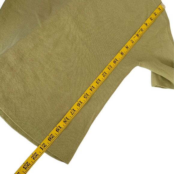 Uniqlo Green Cotton V-Neck Short Sleeve Casual Knit Top - Picture 4 of 6